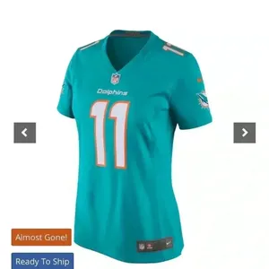 NWOT Women's Nike DeVante Parker 11 Aqua Miami Dolphins New 2018 Game Jersey M thumbnail 3