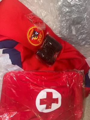 Lifeguard costume 5 piece Red Size XS thumbnail 5