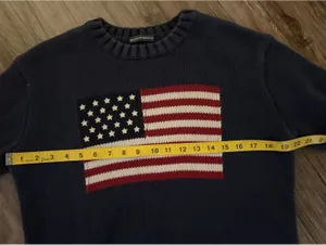 Brandy Melville Nico American Flag Knit Sweater Navy OS thumbnail 5