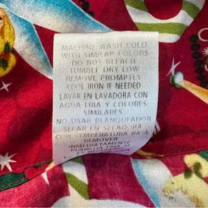 Disney Tinkerbell Holiday Scrub Top S Red Burgundy There With Bells On Christmas thumbnail 5