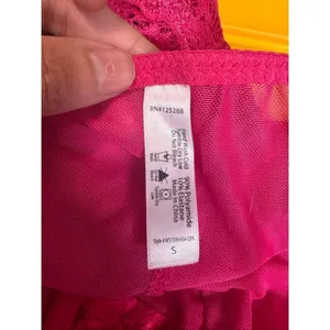 Hot Pink Lace Mesh Bodysuit Teddy Lingerie Size Small thumbnail 6