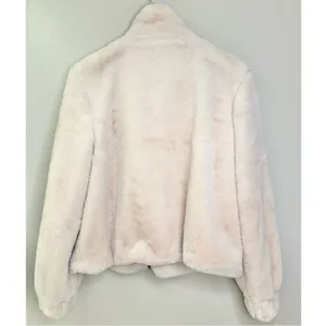 Sanctuary Sami Faux Fur Cream Cropped Full Zip Up Jacket thumbnail 8