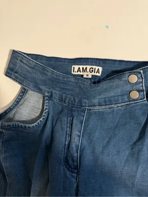 I.AM.GIA Drew Jeans S Blue Cutout Waist Straight Leg Y2K Denim thumbnail 3
