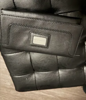 Michael Kors Black Leather Clutch Wallet with Logo Plaque thumbnail 1
