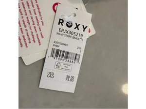 NWT Roxy Wavy Stripe Bralette Bikini Top Small thumbnail 4