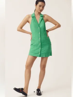 NWT Anthropologie The Amelia Collared Mini Dress by Maeve Green Sz XL thumbnail 2