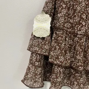 Altar’d State Brown Floral Ruffle Mini Skirt XS NWT Boho‎ Cottagecore thumbnail 6