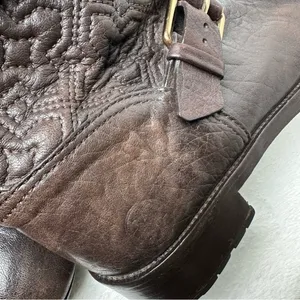 Tory Burch Chrystie Biker Boots Moto Bikercore Quilted Leather thumbnail 2
