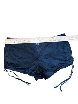 Blue Spice Micro Mini Shorts Cinch Side Drawstring Cargo Low Rise Vtg Y2K SZ 9 thumbnail 5