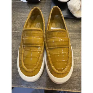 Vince Women's Ghita Golden Leather Loafer Size 6.5 Yellow‎ Brown Croc Embossed thumbnail 3