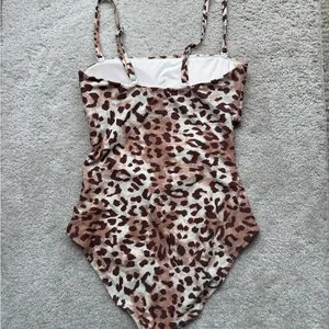 AERIE Brown and Cream Patterned One-Piece Size Small thumbnail 11