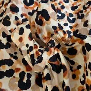 Democracy Cheetah Print‎ Blouse Top Size Medium Black Tan New thumbnail 4