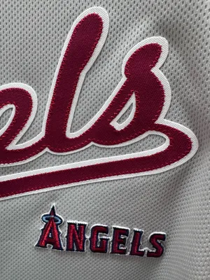 Stitches Anaheim Angels MLB Baseball Jersey Large Gray Red Official thumbnail 2