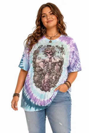 Liquid Blue Grateful Dead Bertha Tie Dye Graphic T Shirt XXL Deadhead Band Tee thumbnail 1