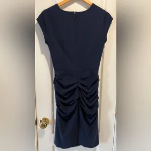 BCBG Max Azria Joana Ruched Fitted Mini Pencil Dress Navy Blue size 6 thumbnail 5