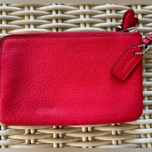 Authentic Coach F66505 Double‎ Corner Zip Wristlet in Pebble Leather thumbnail 5