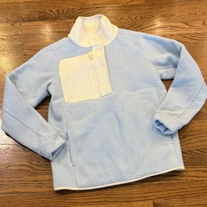 Tuckernuck Dudley Stephens Light Blue Sherpa Pullover, Quilted Ivory Yoke, xS thumbnail 1