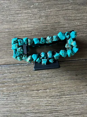 Handmade western turquoise claw clip Blue thumbnail 4