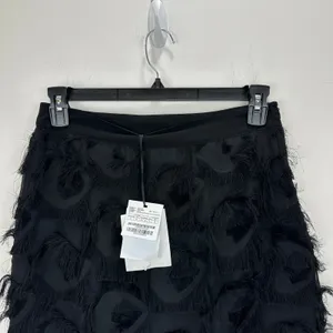 Marella Demien Mini Skirt Black Fringe High Waist Party Straight Pencil US 6 NWT thumbnail 8