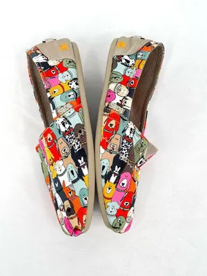 BOBS Skechers Plush Paws for Dogs Multi Dog Print Slip On Flats Women’s 8.5 thumbnail 4
