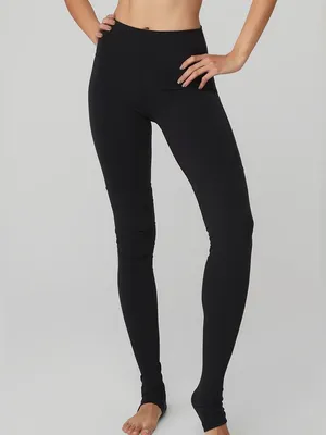ALO Yoga Black Ribbed High Waist Goddess Athletic Leggings Women’s Size Small thumbnail 2