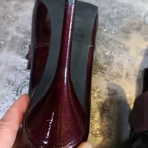 Stuart Weitzman Burgundy Peep-Toe Heels Size 6M thumbnail 9