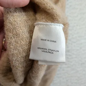 Quince Baby Alpaca Wool Diamond Stitch Crew Sweater Camel Women's Small HUBO01 thumbnail 4