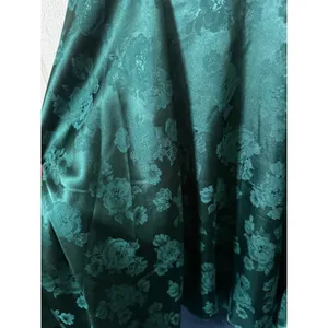 Allison + Kelly Emerald Green Satin Jacquard Floral Bow Back Mini Dress Medium thumbnail 2