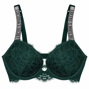 Victoria's Secret Bombshell Shine Strap Lace Push-Up Bra Green 32A thumbnail 1