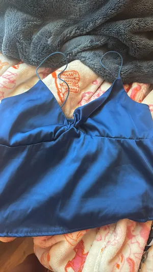 Royal blue silk top Size M thumbnail 2