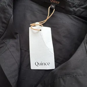 NWT Quince Poplin Long Sleeve Shirt Women's XL Black 100% Organic Cotton LS thumbnail 6