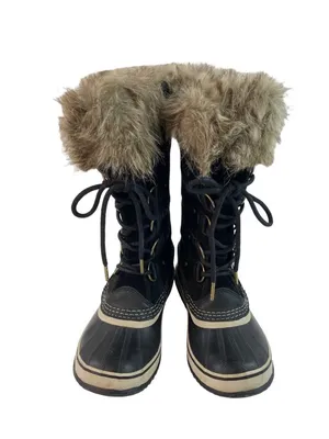 -Sorel Joan of Arc Snow Boots Womens Size 8 Black Waterproof Winter Faux Fur thumbnail 3