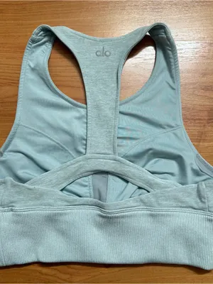 ALO Yoga Alosoft Serenity Sports Bra in Heather Blue Size XS thumbnail 4