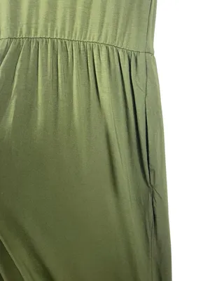 BTFBM Olive Green Jumpsuit Sleeveless Flowy M Minimalist Lounge Pocket NWT thumbnail 6