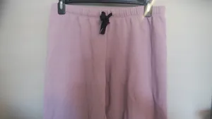 PINK Victoria's Secret outline pink on left leg jogger sweatpants in lilac light purple size medium. thumbnail 5