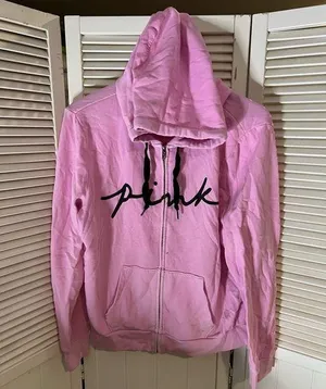 PINK! Large light pink zip up hoodie thumbnail 1
