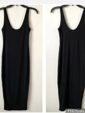 New Naked Wardrobe Sculpt Midi Dress Tank Black Fall 3 3X Plus NW thumbnail 4
