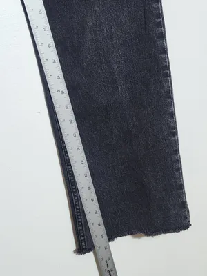 Abercrombie & Fitch Black The Baggy Low Rise Jeans Cut-off Hem Size 27/Size 4 thumbnail 7