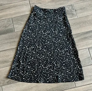 Cotton Candy Black and White Midi A-Line Skirt thumbnail 1