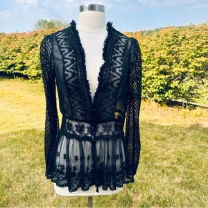 A’reve black lace sheer top Size M thumbnail 4