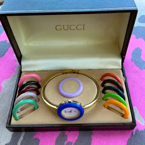 NICE GUCCI bangle watch set 💜🩵💙❤️🤎💗💛💚 thumbnail 13