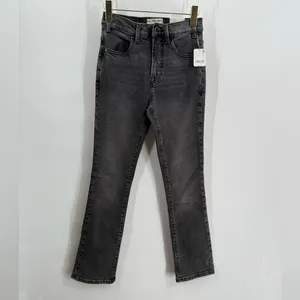 Free People We The Free Jeans Sz 25 Black‎ Faded Low Maintenance Mid Rise Crop Boot Cut Boho thumbnail 3
