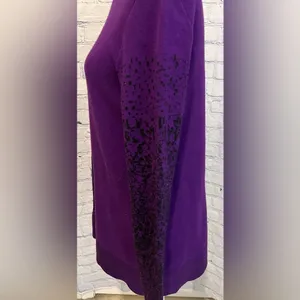 Grace Purple And Black Long Sleeve Rayon Polyester Blend Sweater Size Large thumbnail 4