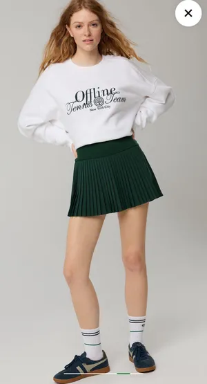Aerie Blue Pleated Skirt thumbnail 4