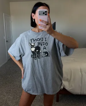 I don’t give a rat’s ass corny graphic tee Gray Size XXL thumbnail 1