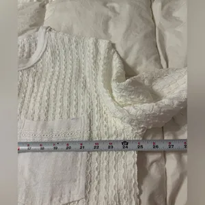 POL Ivory Her Kind Eyelets Crochet Eyelet Top - NWOT - Size L thumbnail 11