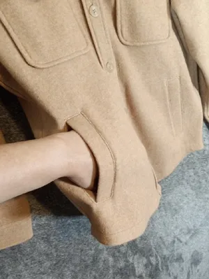 J.Crew Camel Button-Up Shirt Jacket Wool Blend Layering Neutral Quiet Luxury S thumbnail 3