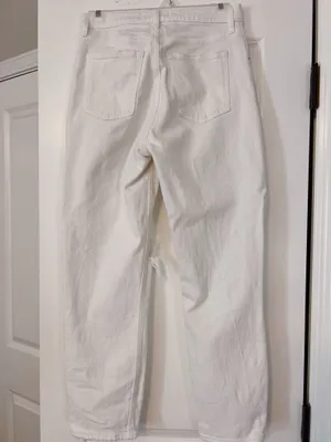 Abercrombie The Mom High Rise White Jeans thumbnail 2