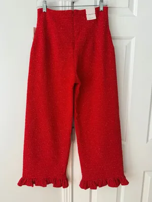 Anthropologie Maeve The Colette Crop Wide-Leg Pants: Tweed Edition, Size 27 thumbnail 12