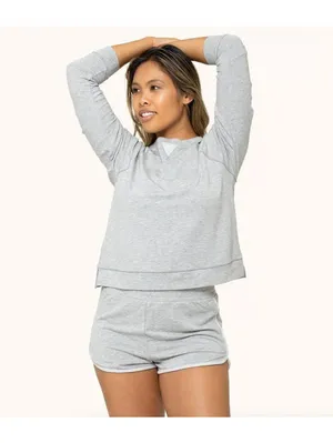 (RC) Lively Terry-Soft Lounge Shorts Heather Gray Size Small Cozy Pajama Shorts thumbnail 4